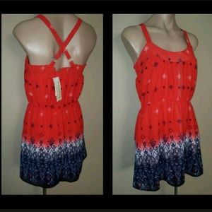 3/$50 SALE REWIND RED TANK FLOWY SMALL DRESS NEW